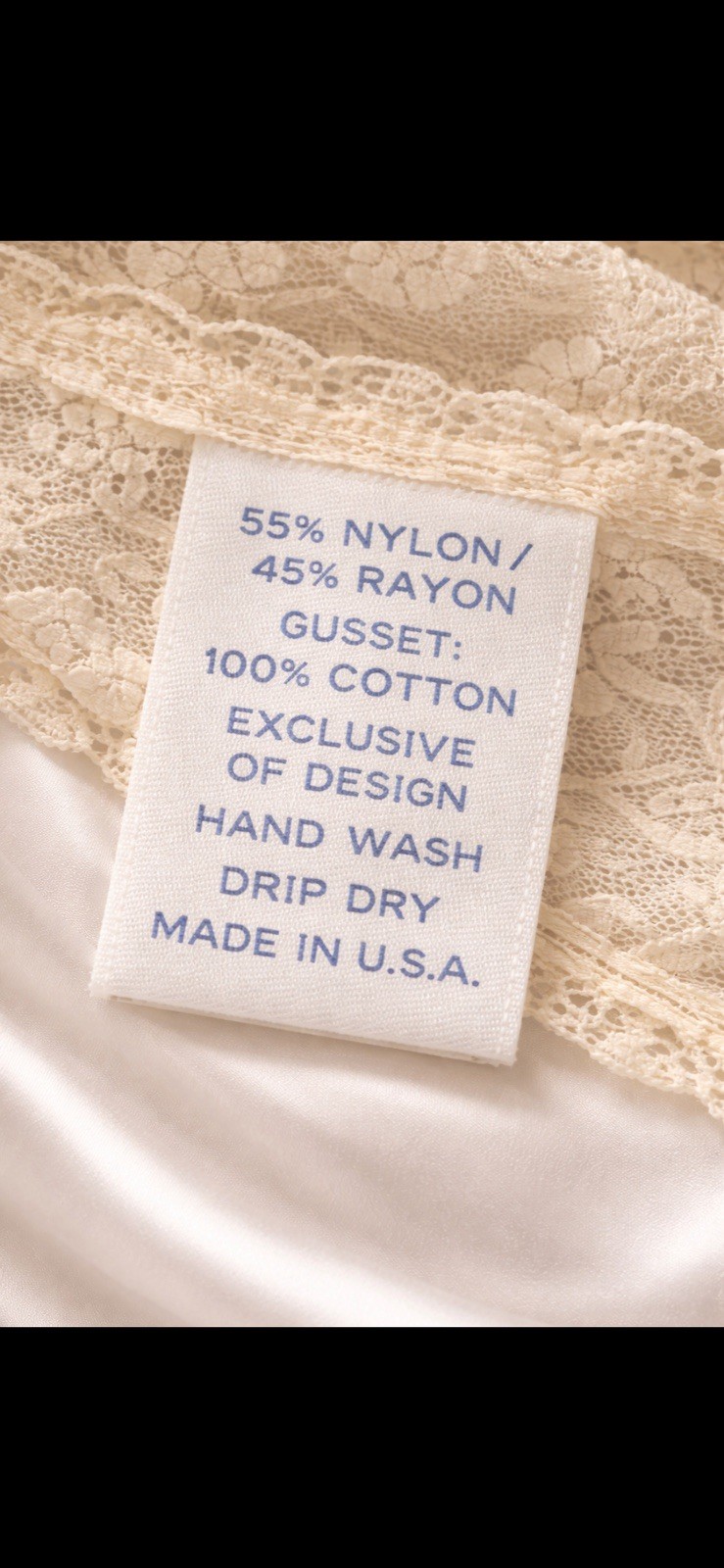 Vintage MYONNE Lace Panties Sz5 French Cut Cream Made USA Cotton Gusset 1980s/90