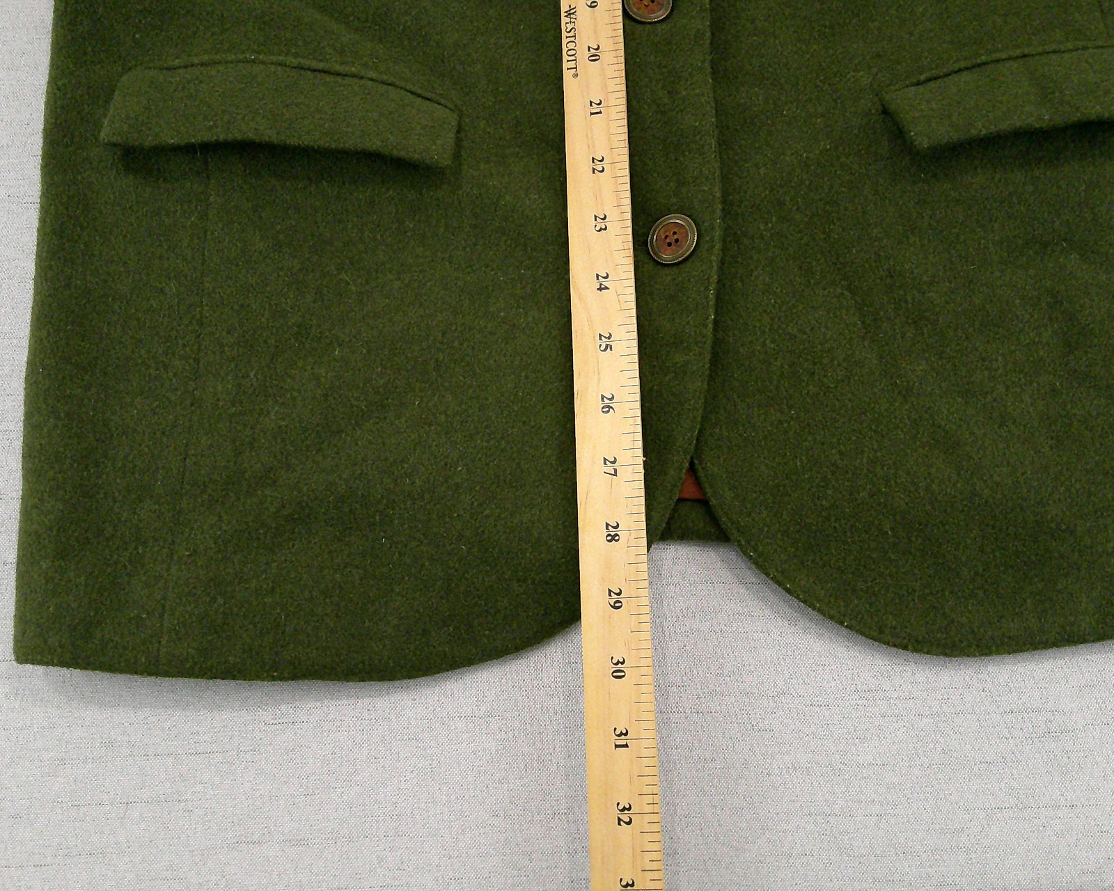 Paradox Vintage Blazer Womens 13 14 Green Wool Boxy Shoulder Pad Made Canada