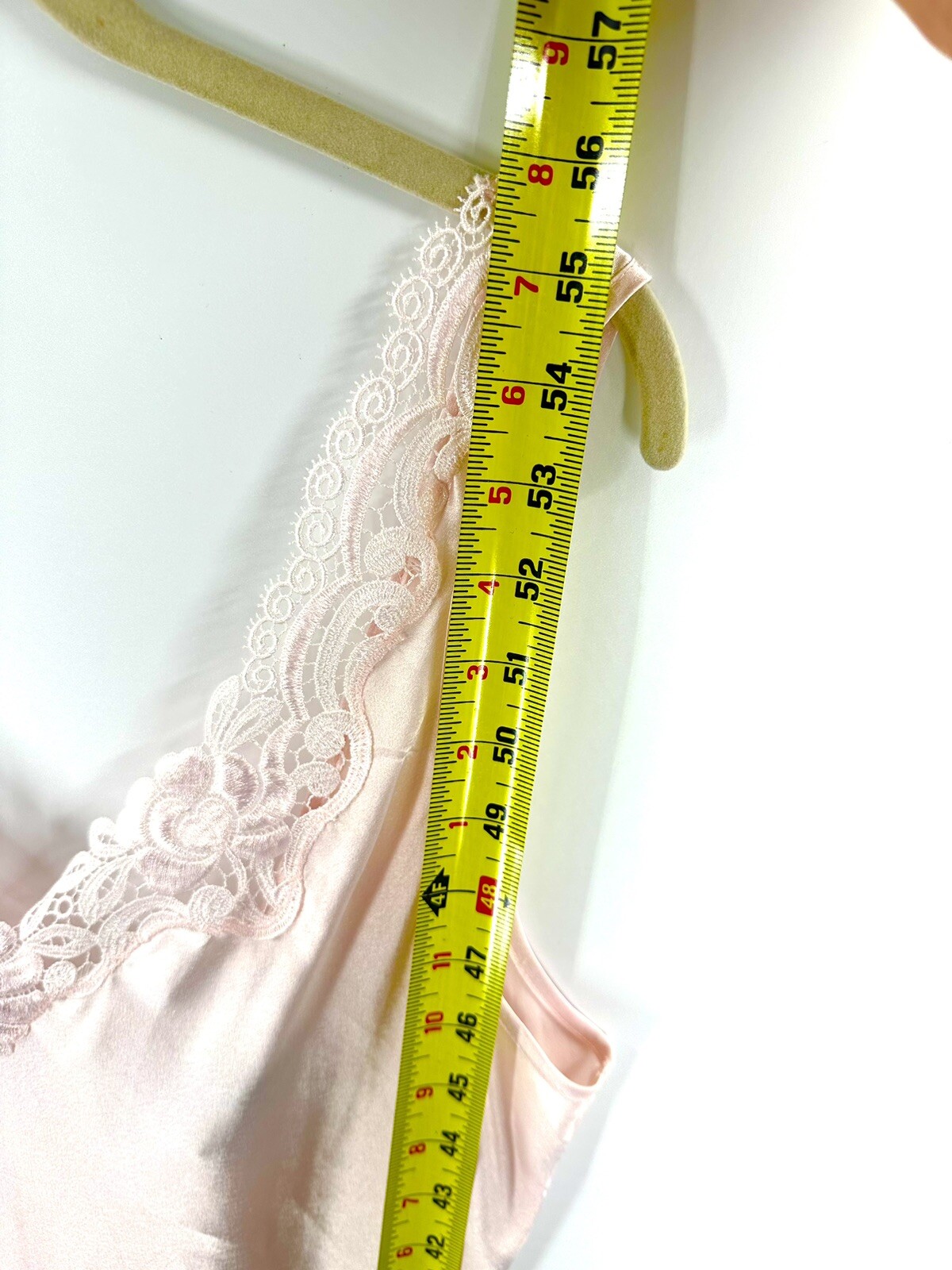 Vintage Valentino Slip Dress Womens Large Satin Maxi Nightgown Lace Ethereal
