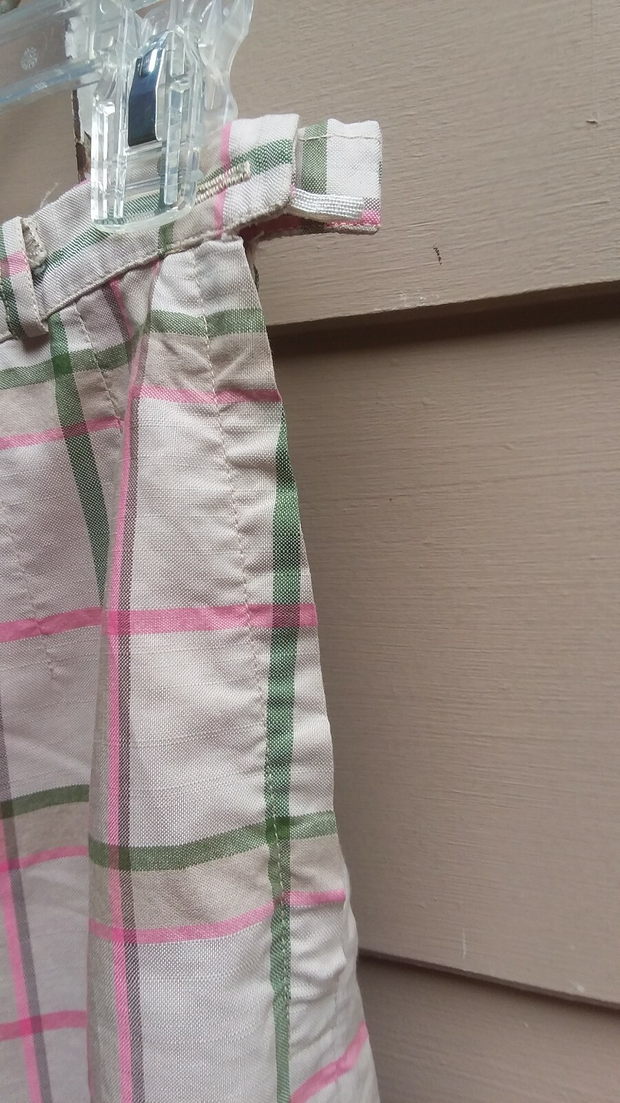 Vintage 60s womens/juniors skirt pink green plaid on beige by Bobbie Brooks