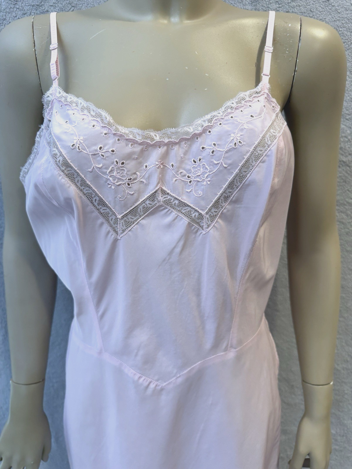 VTG BARBIZON Full Slip Dress Endear Tafredda, Crystal Pleats, Pink Sz M/L Grunge