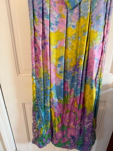 Vintage 1960’s Women’s Full Length Silk Maxi Dress/Ball Gown Sz. 14
