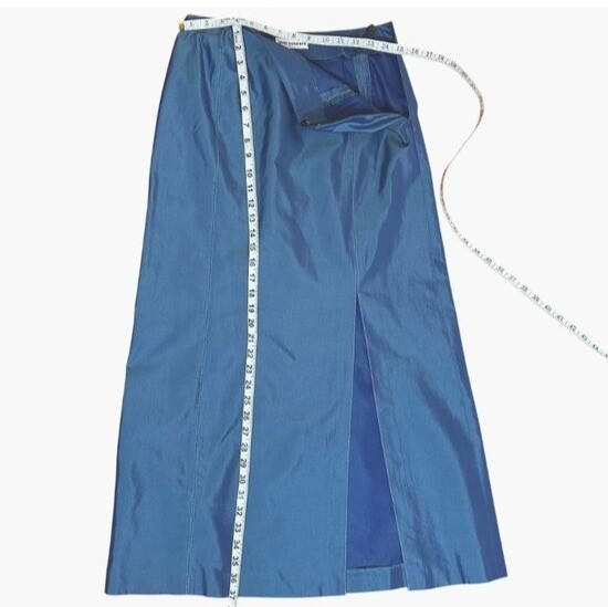 Vintage TRIXI SCHOBER Cobalt Blue Silk Blend Power Suit Skirt Set Germany S 8