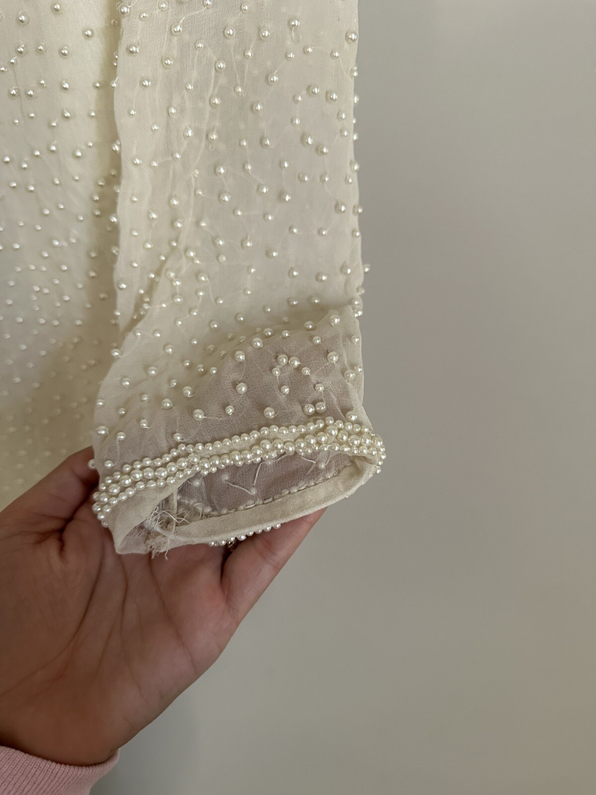 Aj Bari Vintage White Beaded Silk Dress