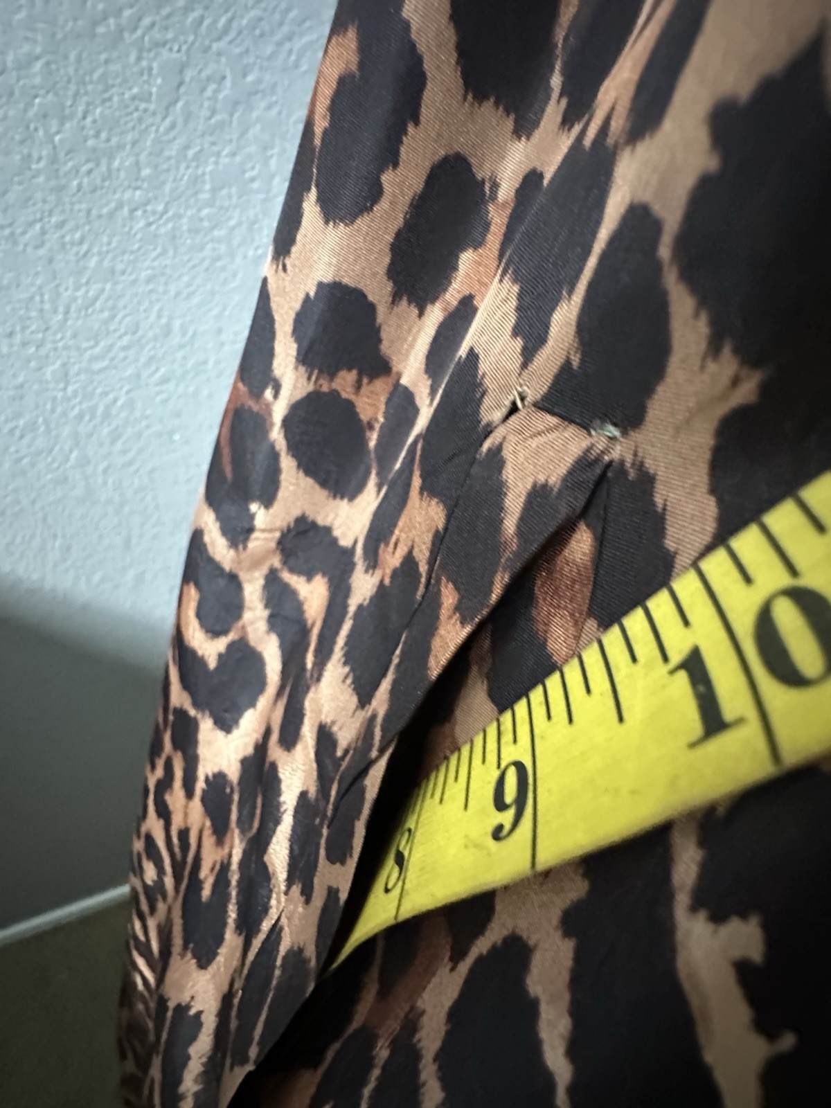 1950s Reversible Silk Satin Duster Coat Leopard Print Hooded Pockets