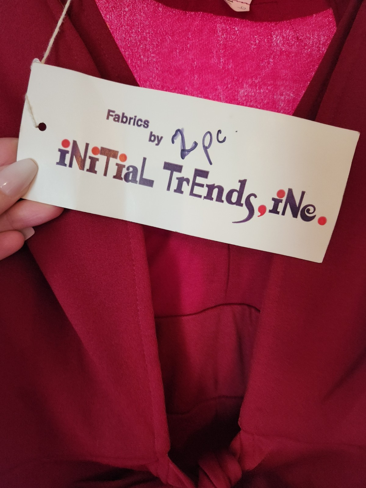 VTG 1970s Deadstock Jumpsuit Bell Bottom Open Back Disco Burgundy 11/12 Fit S/M