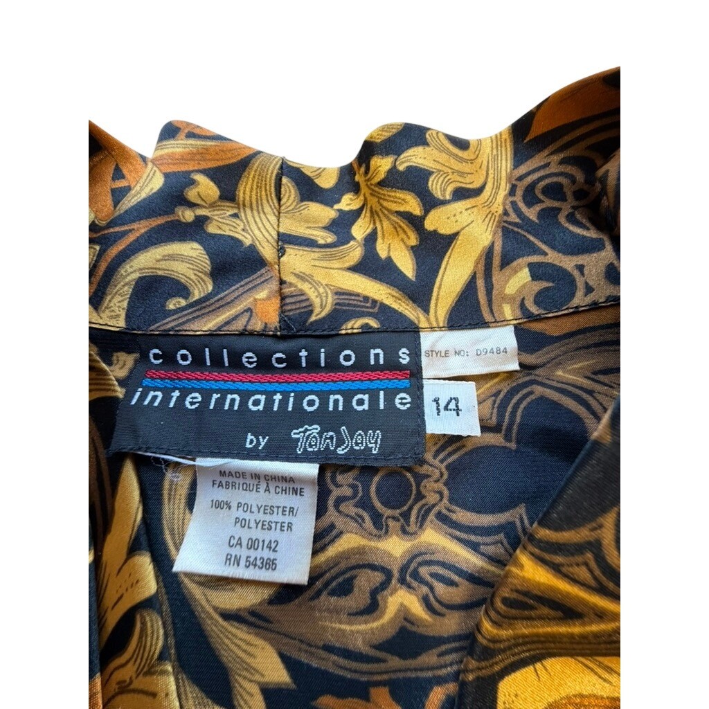 TanJay Baroque Gold Black 3 Pc Jacket SZ L, Shirt SZ 14, and Skirt Set SZ 16