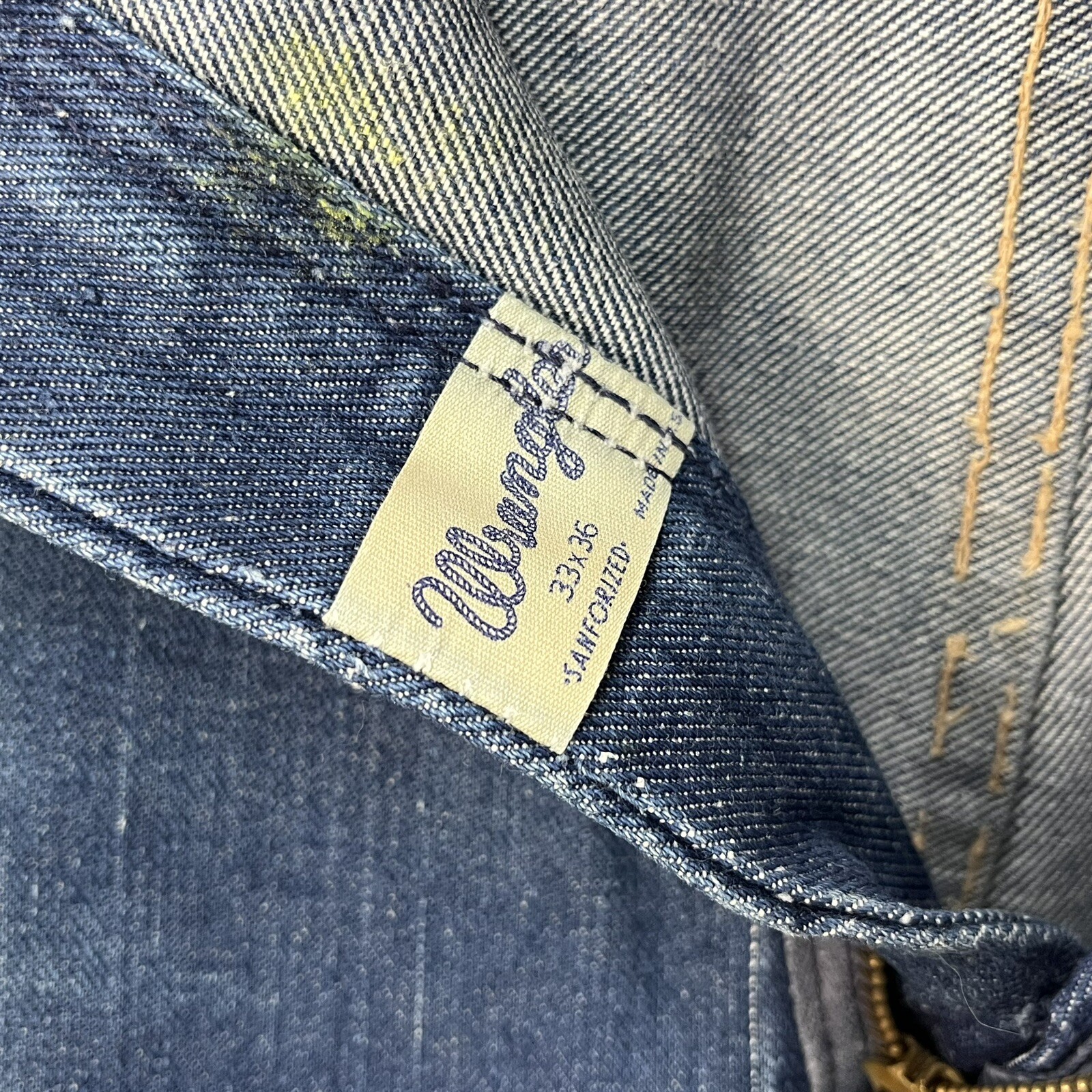 VINTAGE 60S WRANGLER SANFORIZED DENIM CUTOFF JEAN SHORTS SIZE 32 USA 2″ INSEAM