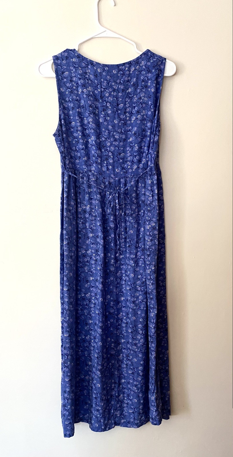 Vintage Dress cottagecore y2k size M Erika blue floral rayon