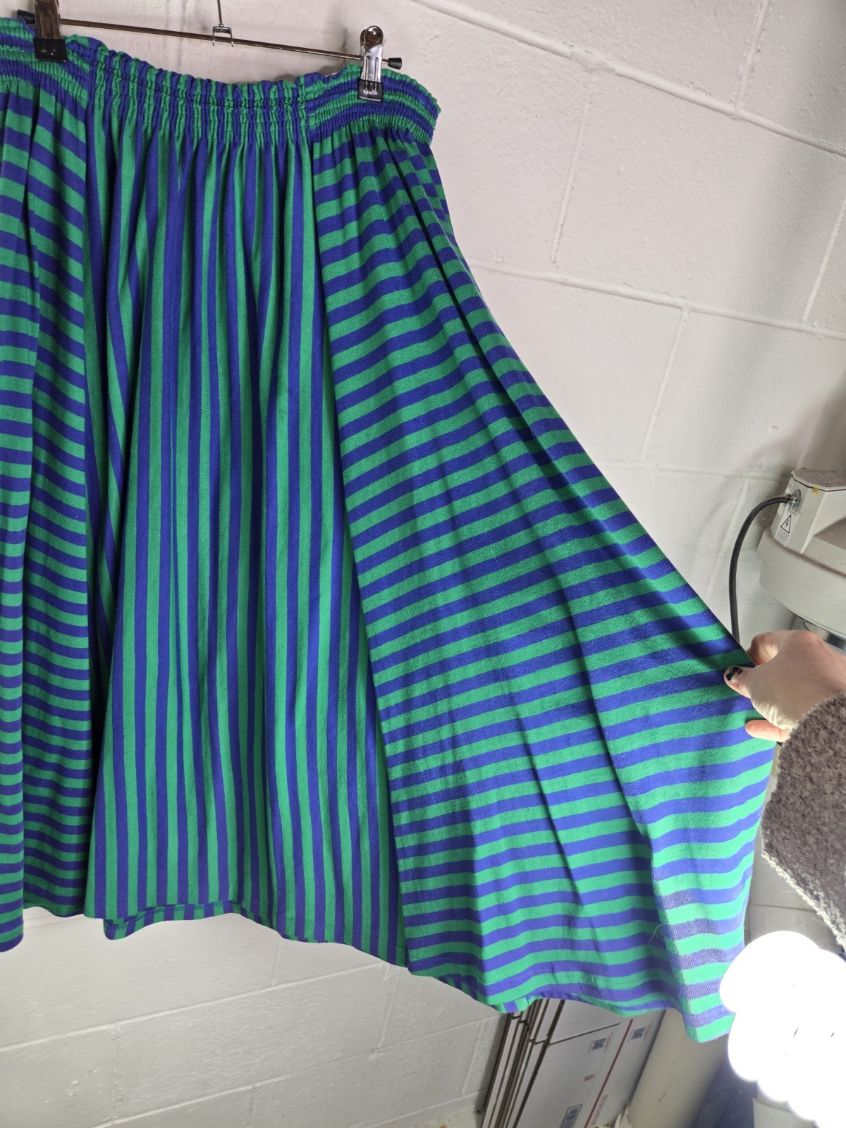 Vtg 70s Marimekko Striped Knit Pull On Full Skirt