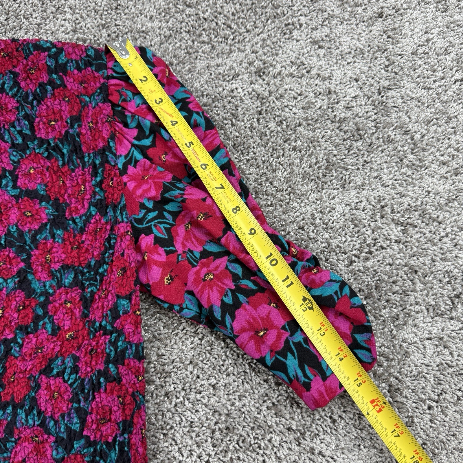 VTG Expo Dress Women’s 6 Floral Cottagecore Prairie Peasant Smocked Drop Waist