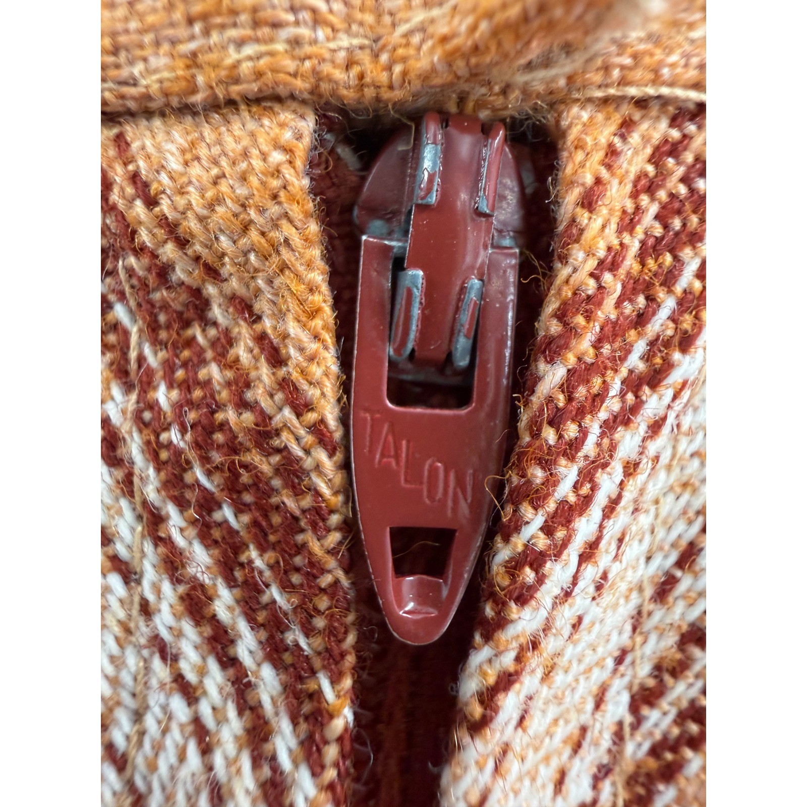 Vintage Chevron Stripe Skirt Women Size 5-6 Orange Earth Tone Boho Prairie 70s