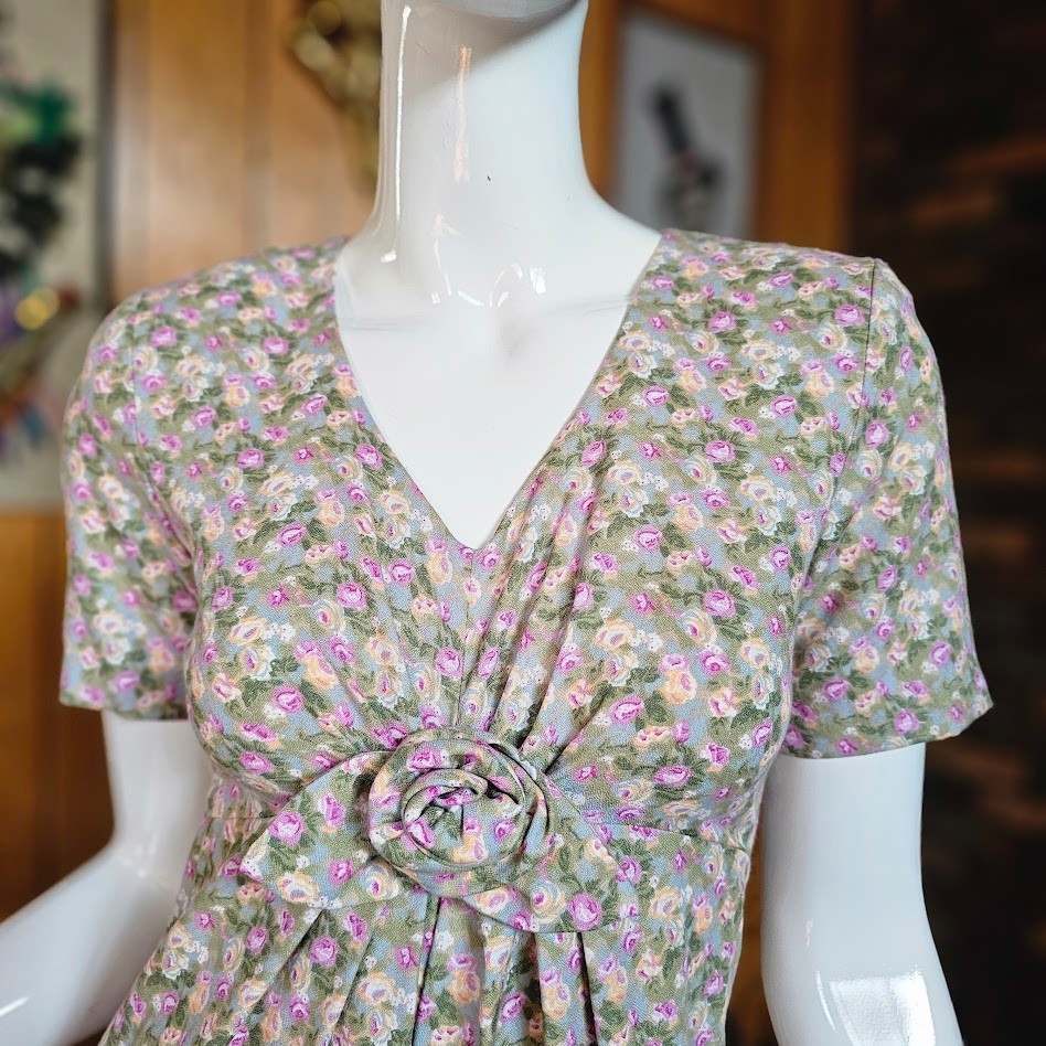 Vintage 90s Mall Rat EXPO Cottagecore Ditzy Floral Palazzo Pants Jumpsuit XS/S P