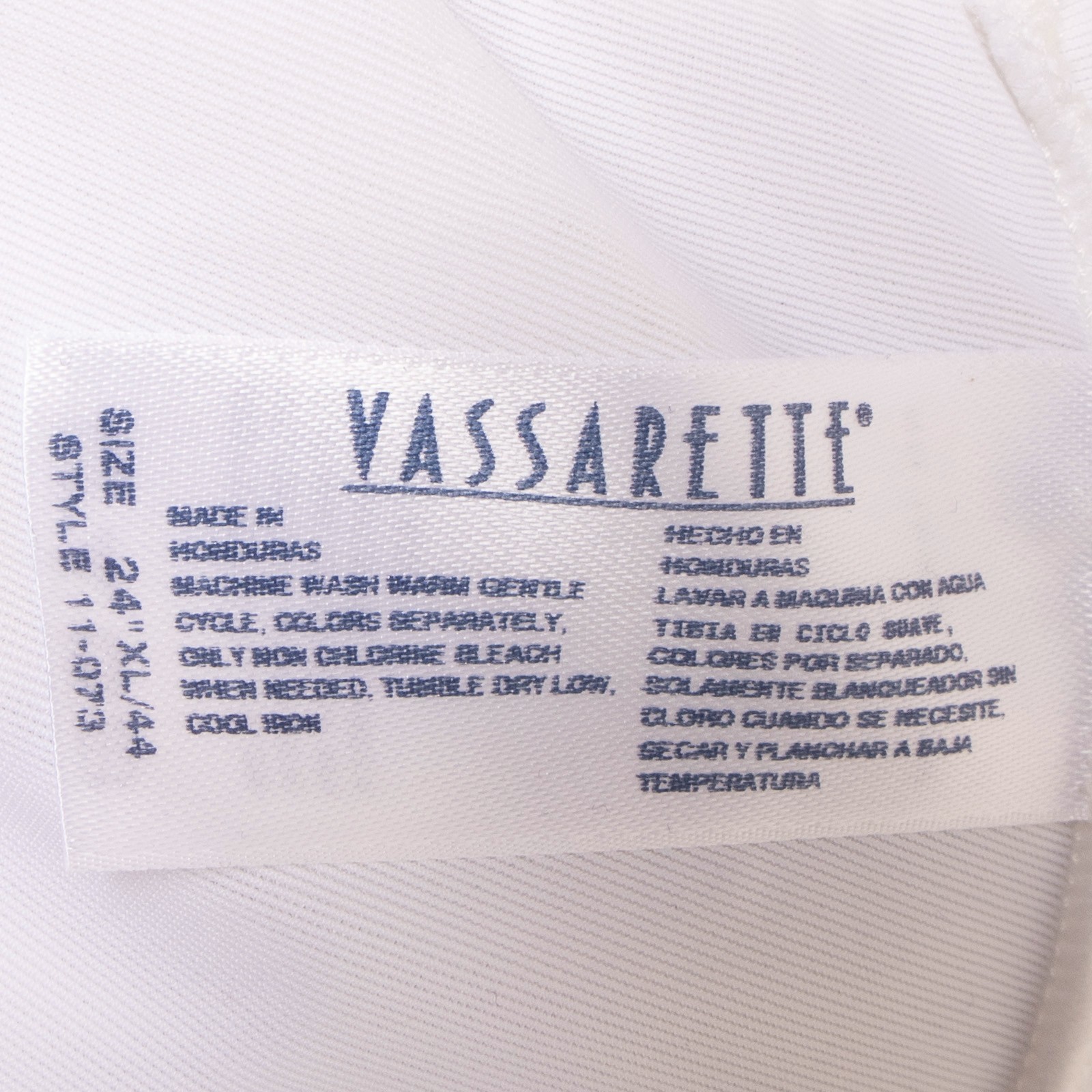 Vtg VASSARETTE White Half Slip Skirt 24″ XL Lace Elastic Waist Side Slit