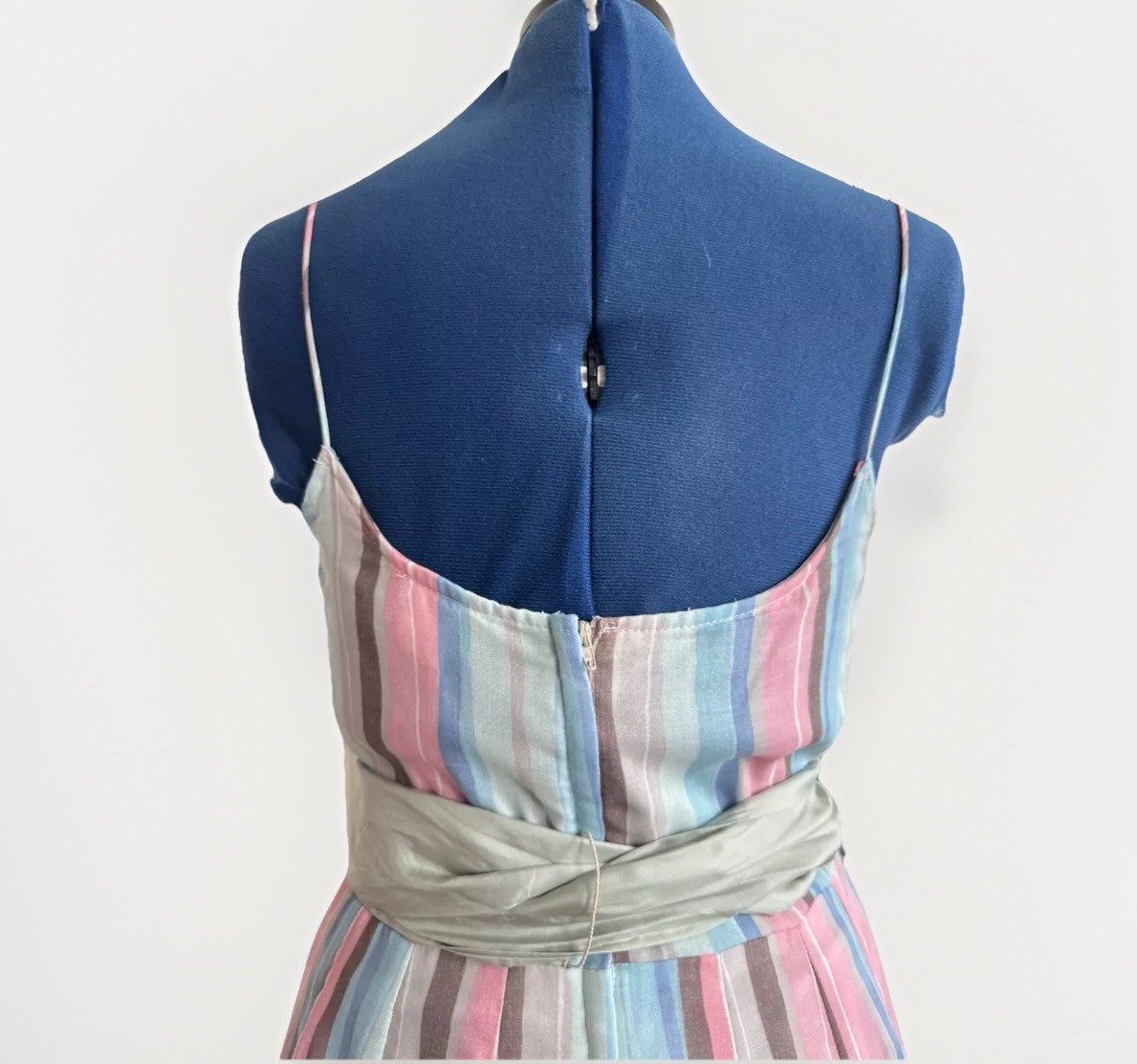 vintage 70s 80s Style C’est Moi rainbow striped strappy Sun Tea Party Dress M