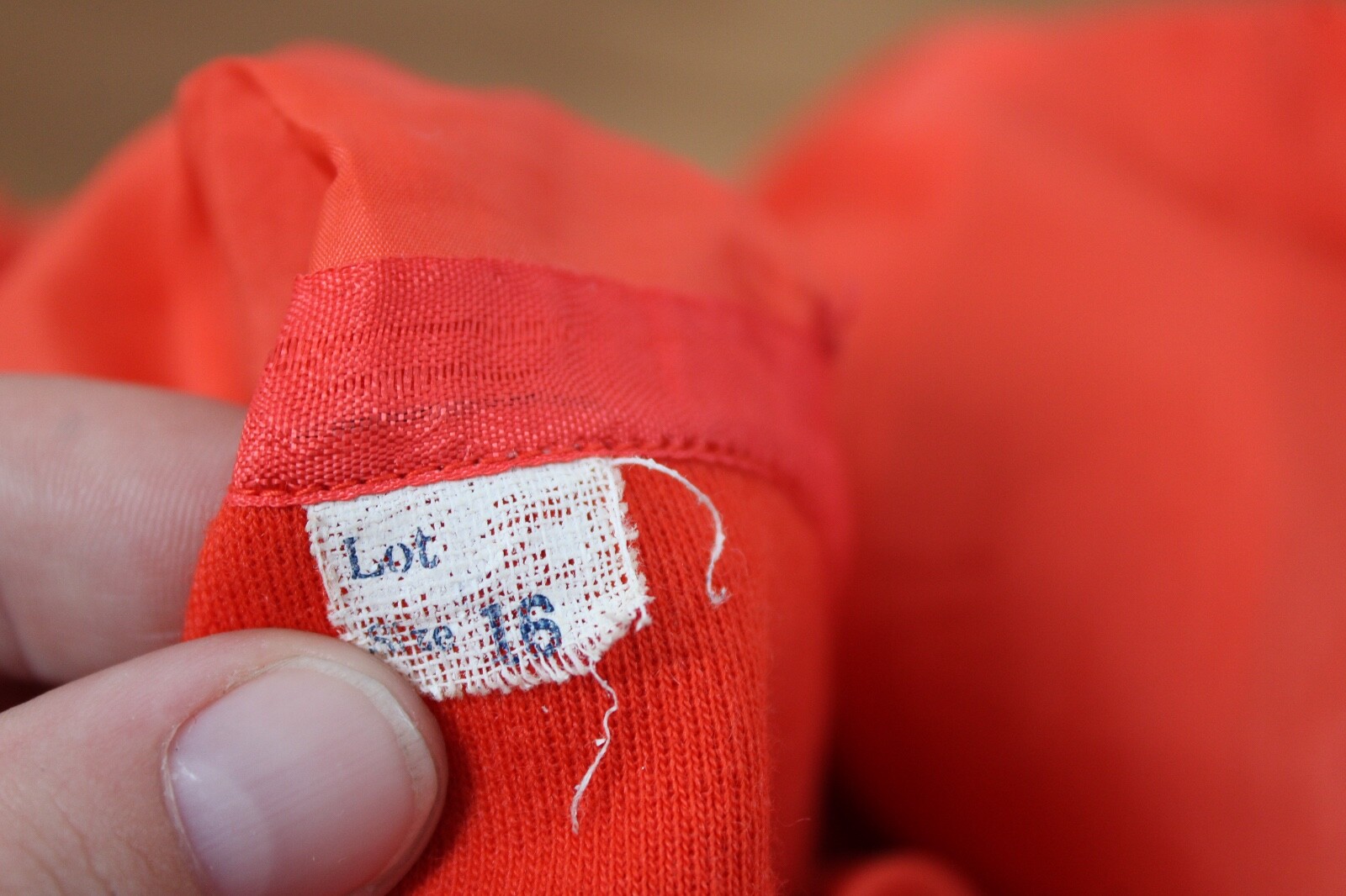 Vtg 60s Charles Cooper Thoroughbred 16 Orange Wool Short Sleeve Dress Silk Lined