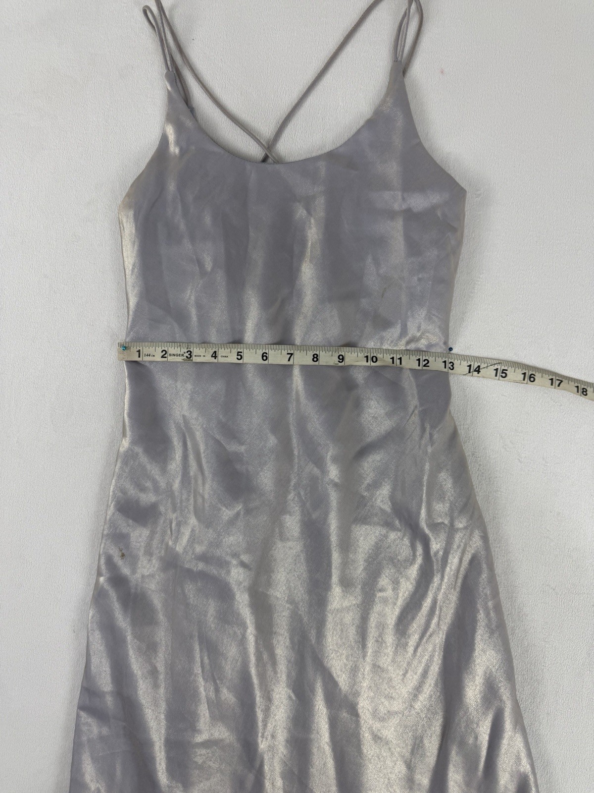 Jump 90s Y2k Vintage Purple Metallic Iridescent Formal Gown Maxi Dress Sz 5-6 S