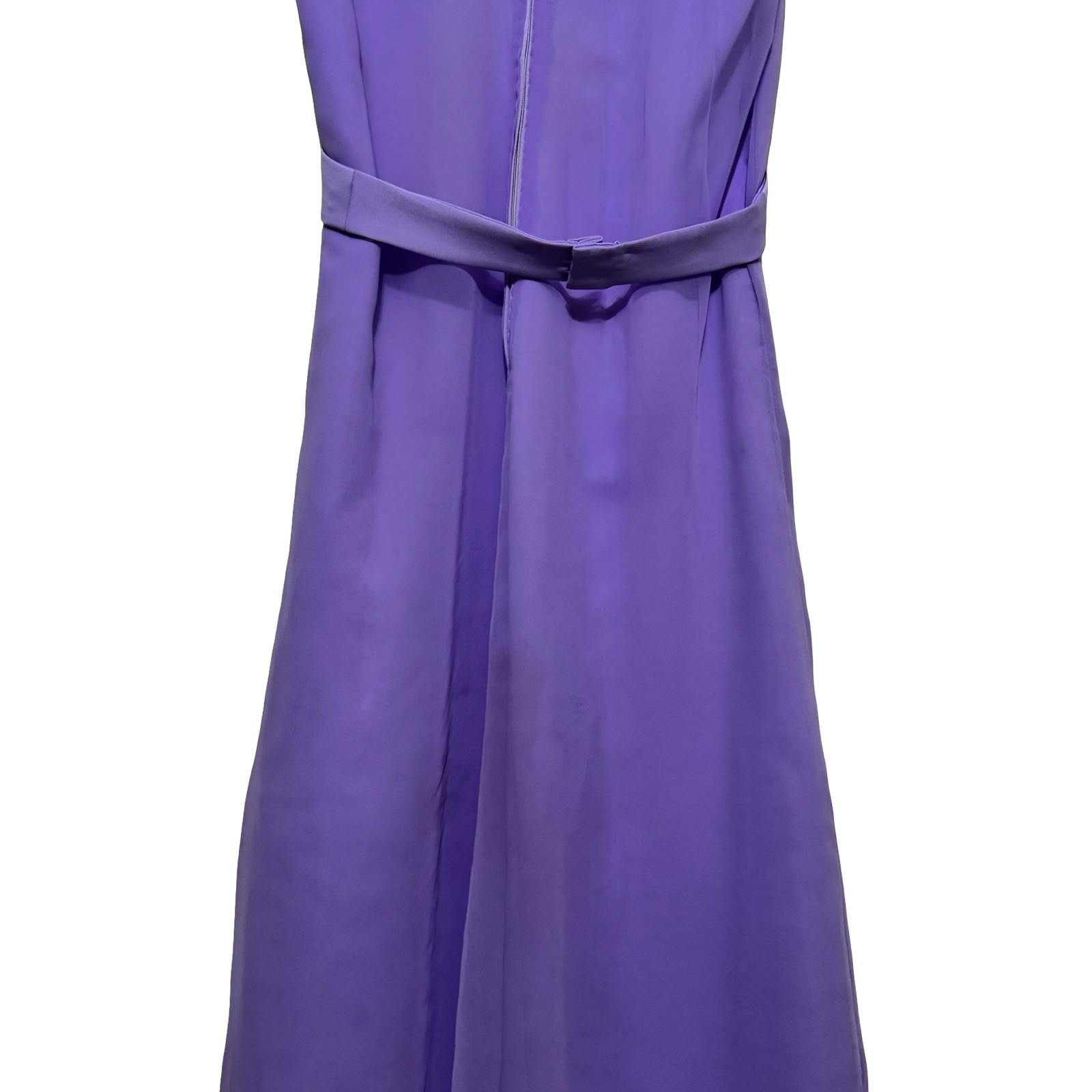 Vintage 60s Maxi Dress Purple chiffon size XS handmade crochet lace detail