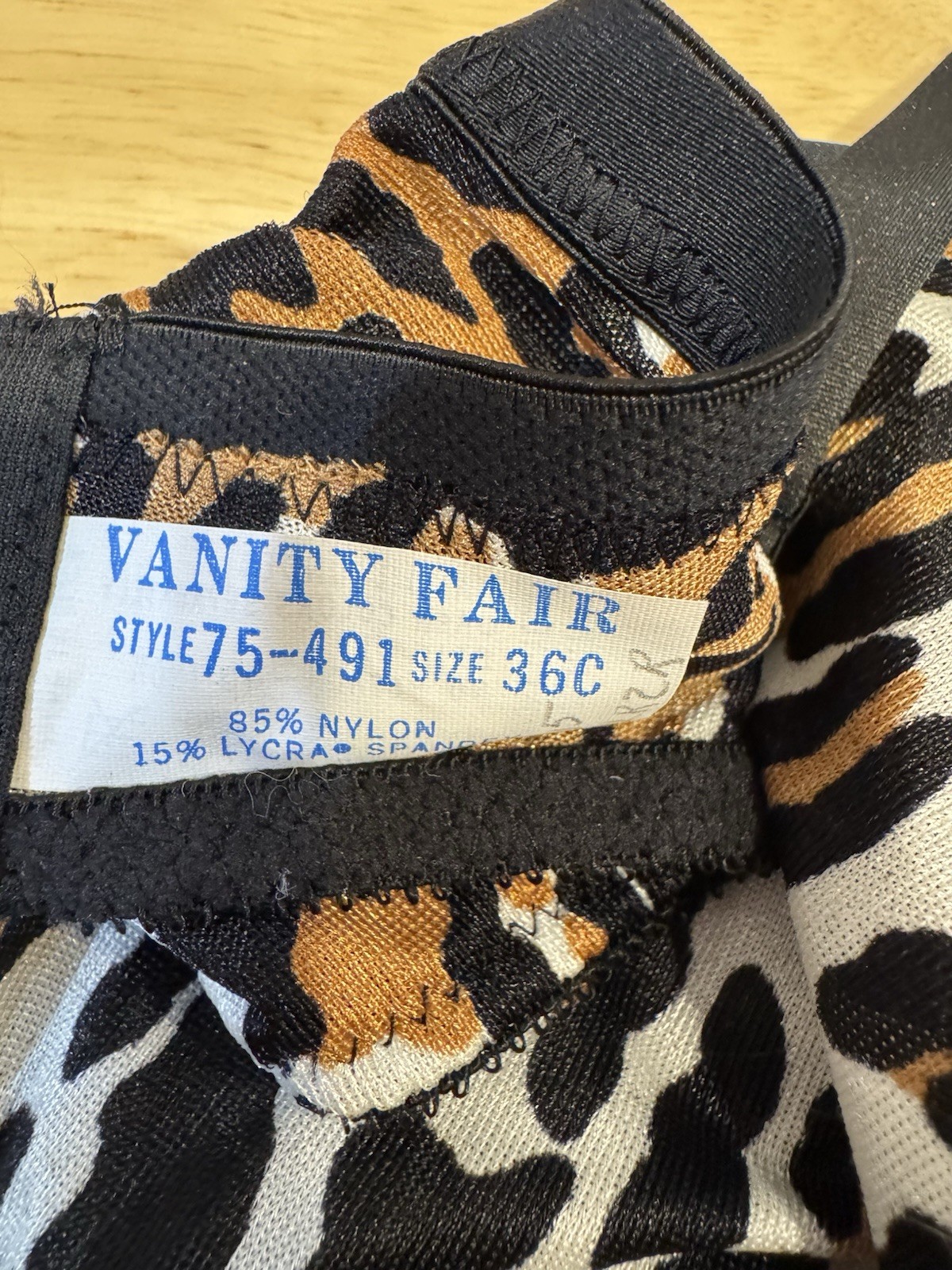 Vintage VANITY FAIR Leopard PETTIPANTS Size 4 & Bra Size 36C Nylon Lingerie Set