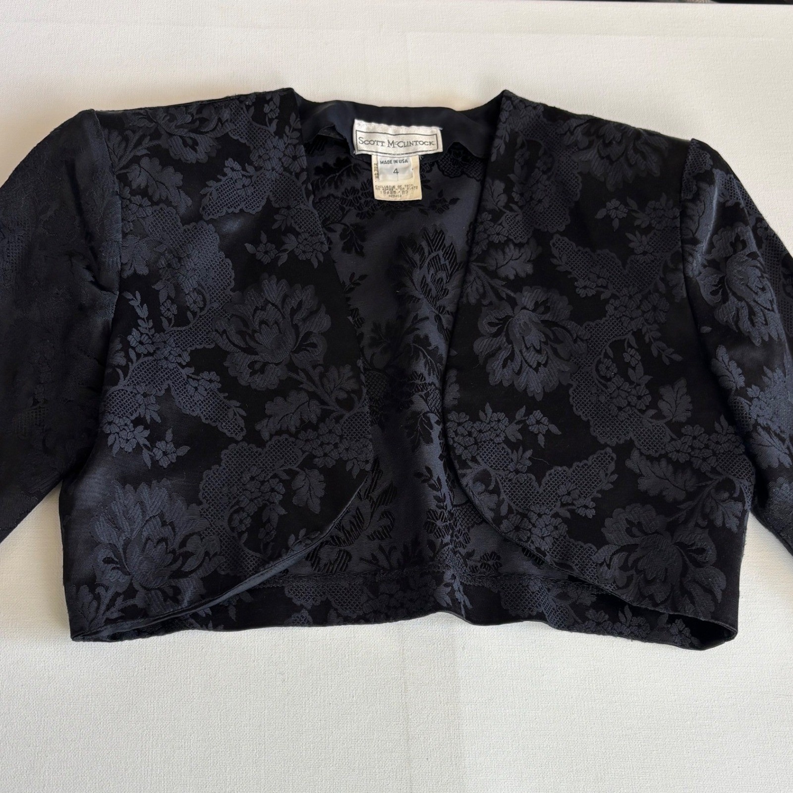 VTG Scott McClintock Damask Jacket S Shrug Whimsigoth Formal Elegant Bolero 4