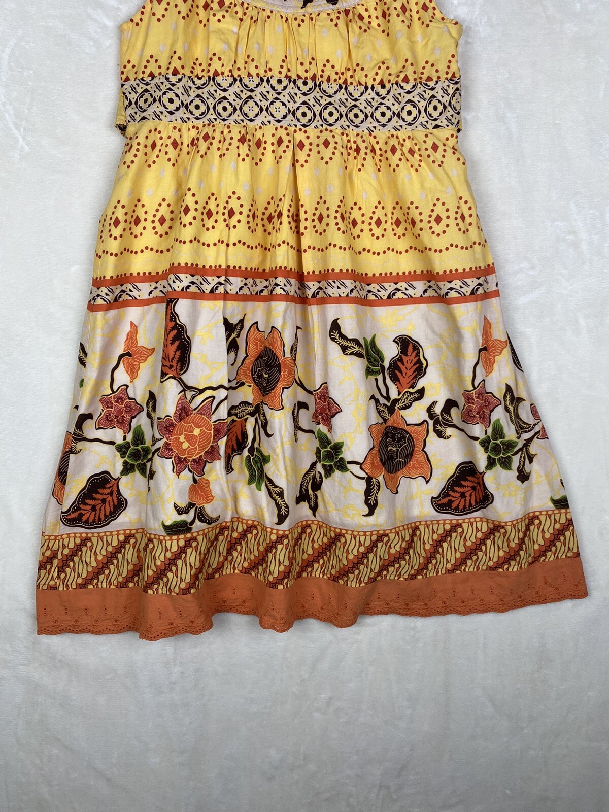 Vintage Zoonipy Dress Womens 4Petite Fit Flare Sundress Boho Vacation 100%Cotton