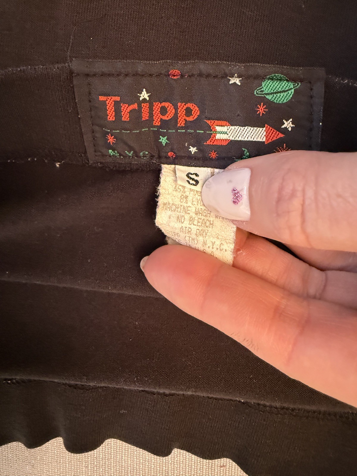 True 80s Vintage Tripp NYC Black Mini Skirt Sz S