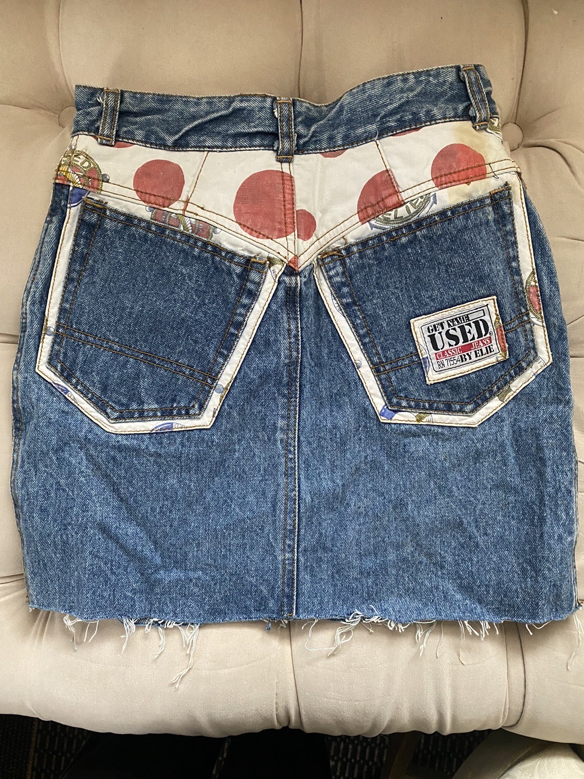 Vintage Denim Patchwork Skirt By Get Used By Elie Women’s Size 27