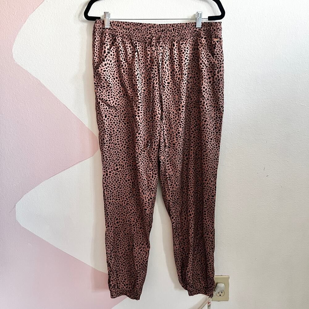 Victoria’s Secret PINK Joggers Women’s Large Leopard Print Lounge Y2K Coquette