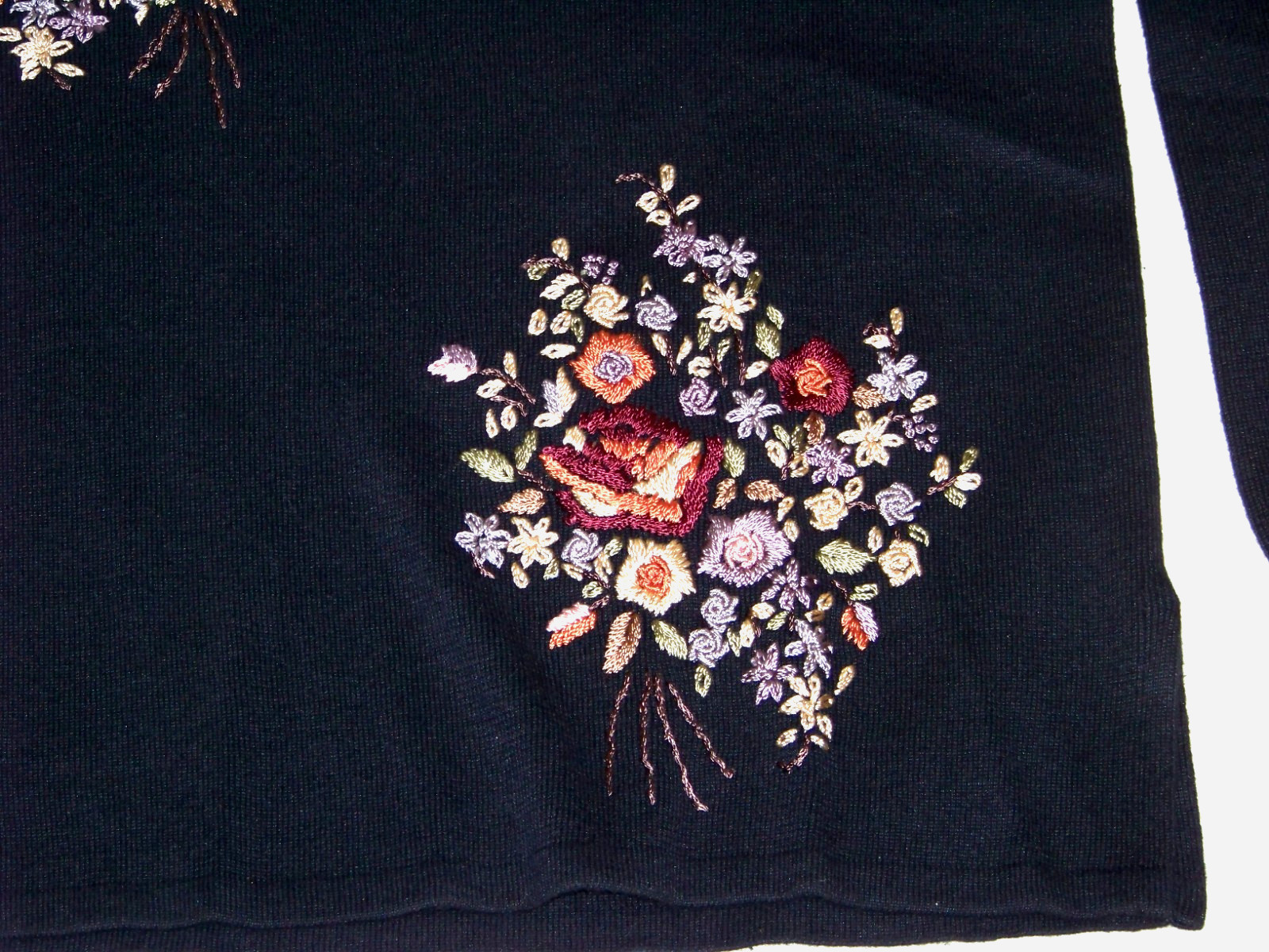 Vintage Bonnie & Bill by Holly Pullover Sweater – S – Floral Embroidery
