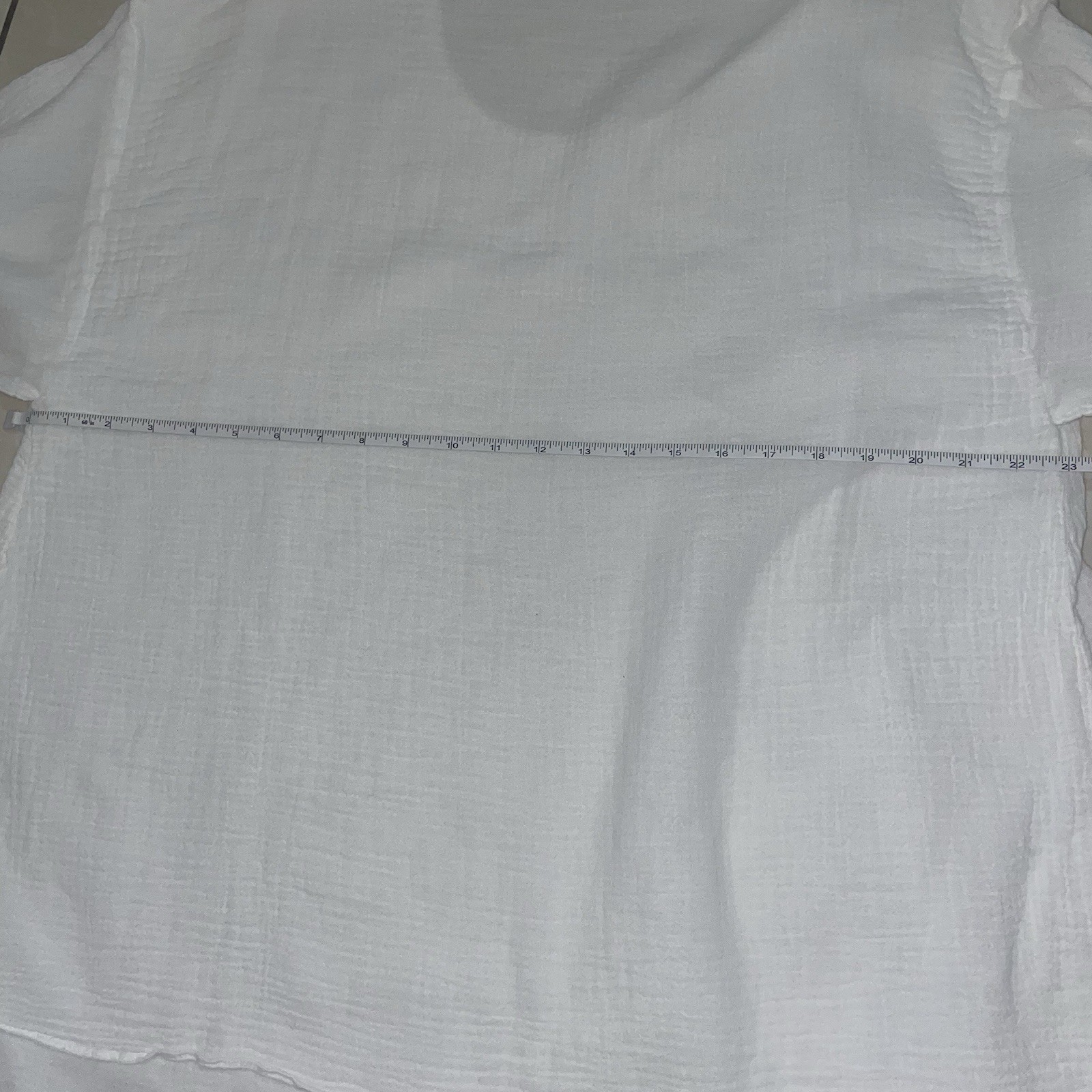 White 100% Cotton Sheer Tunic Cover-up Vintage 90s Dunes For Pool Or Beach