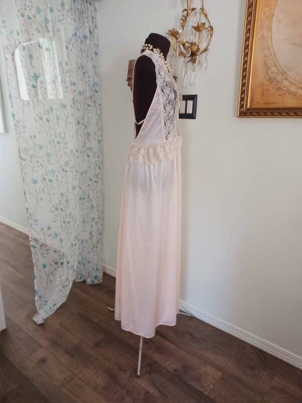 Vintage Pink Prairie Nightgown VICTORIAN Dress Undercover Wear GORGEOUS