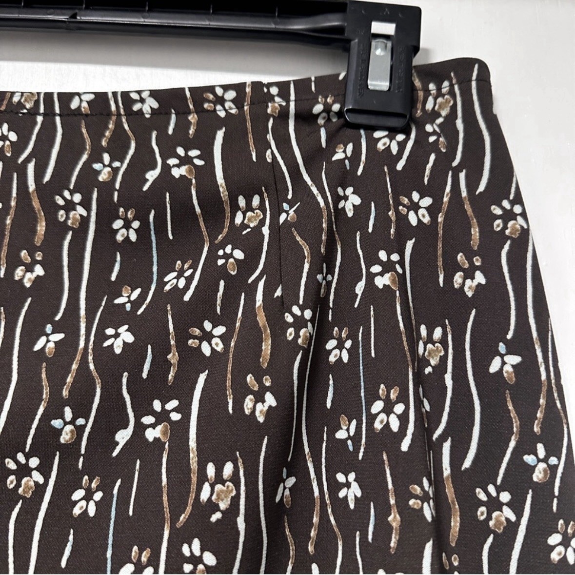 Vintage 90s Axcess Chocolate Brown Floral Midi Skirt Women’s Size Medium Boho
