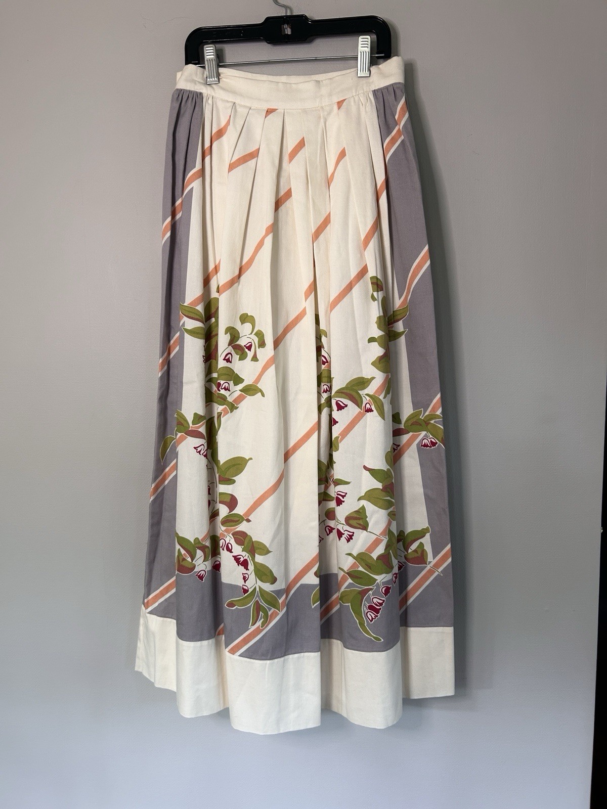 Vintage Cullinane Floral Midi Skirt Cottage Countryside Prairie Romantic Folk 4