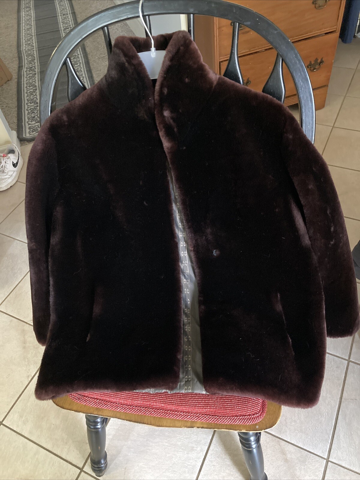 ❤BEAUTIFUL EARLY 1950s DARK ERMINE FUR COAT JACKET Size Medium