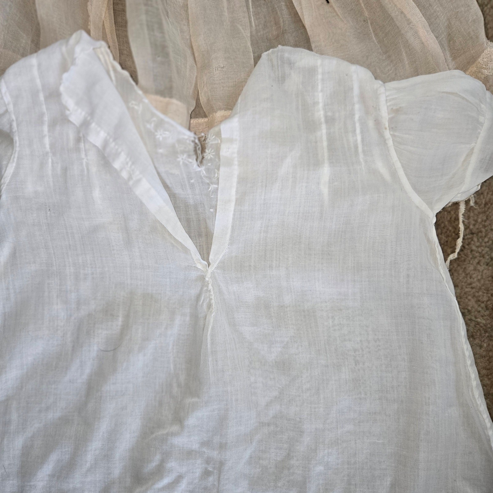 Vintage Baby and Doll Clothes Dresses Some Damaged Stains Need Mending