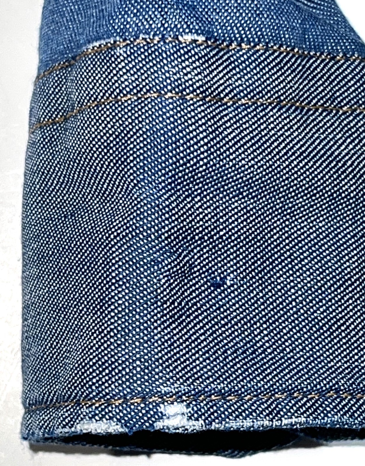 Wrangler VTG 70s Chambray Selvedge Denim Jean Embroidered Shirt Top XS/S/M