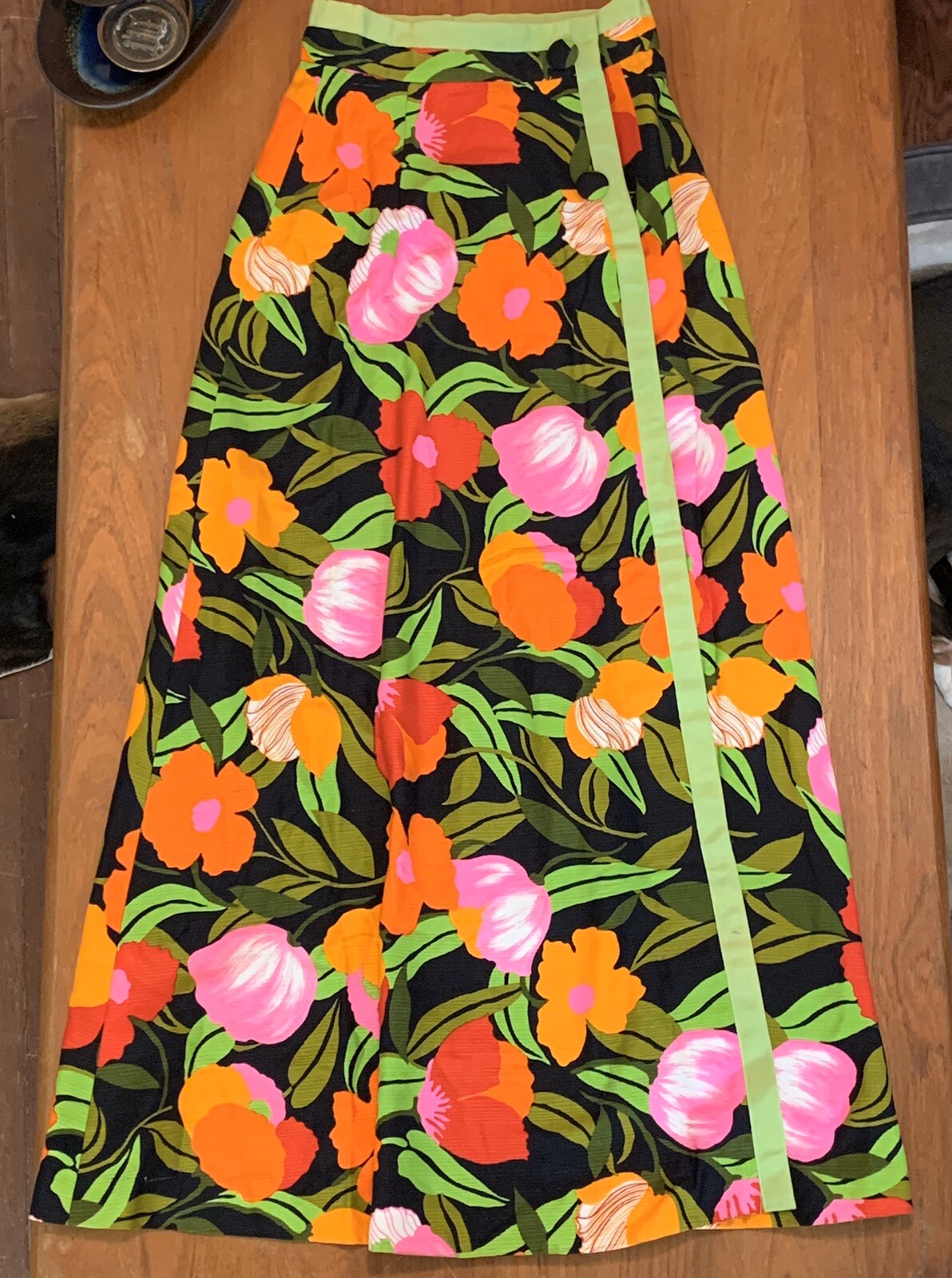 Vintage Floral Maxi Skirt By Malbe 60’s 70’s