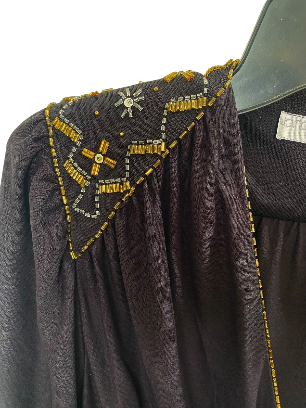 Med Lg Vtg Dress Jonathan Hitchcock Reuben Thomas Black Maxi Gothic Glam Vamp
