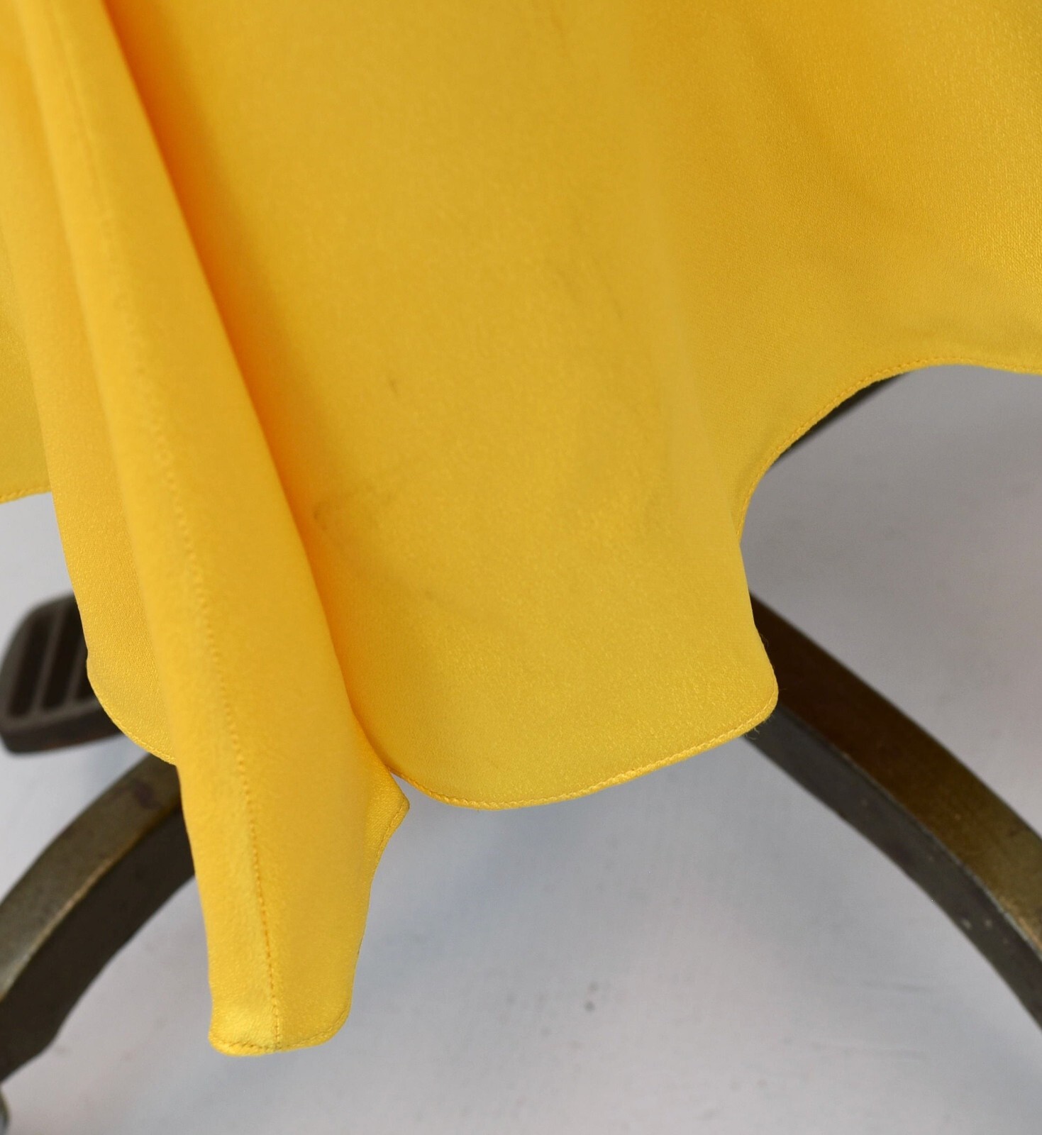 Vintage 1970s Oscar de la Renta Yellow Bow Rhinestone Belt Party Dress Gown