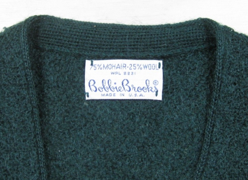 Vintage 60s Bobbie Brooks Mohair Wool Cardigan Sweater Womens (M) V Neck Grunge