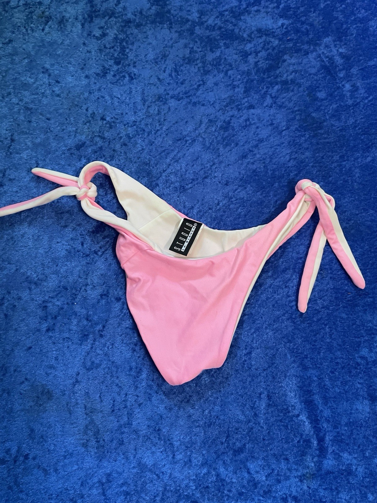 Vintage 90s Studio La Blanca Swimsuit Bikini Bottom Cheeky Brazilian Small Pink