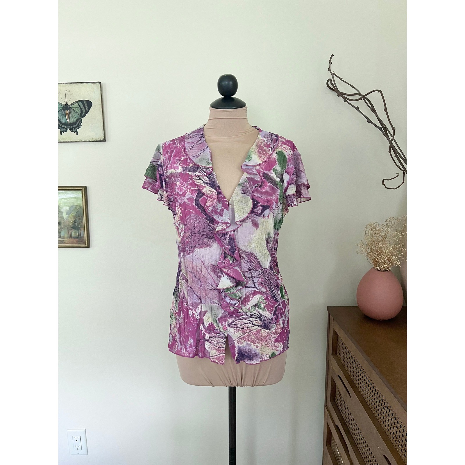 Vintage Y2K Violet & Claire Ruffle Blouse
