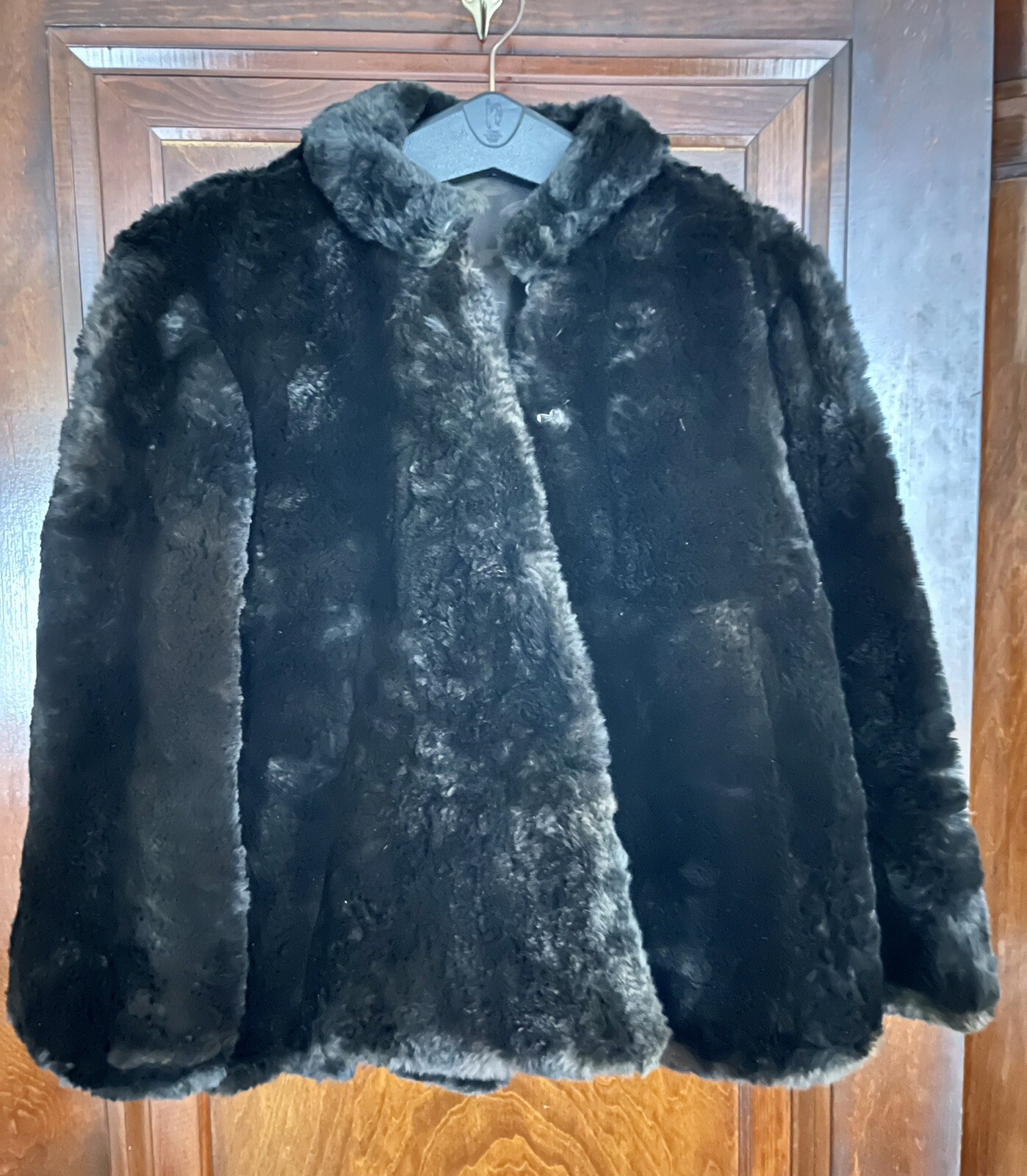 True Vintage 30s 40s Women’s Lined Rabbit Fur Coat Jacket Long Sleeve