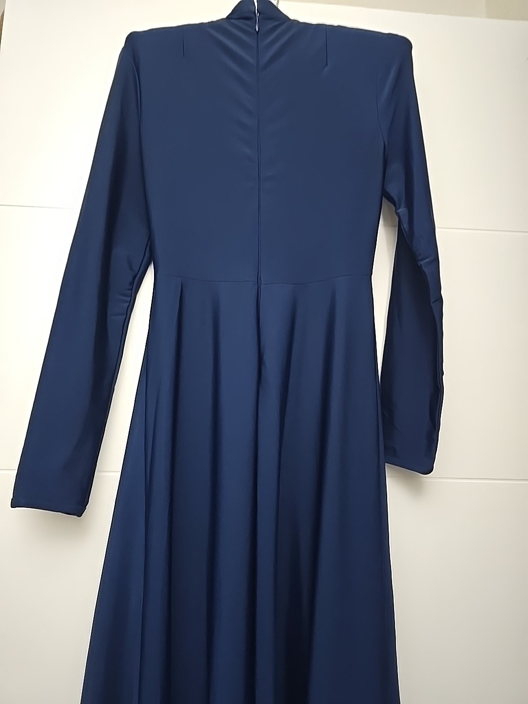 Vintage Robert-David Morton Navy Blue Jersey Gown | Keyhole Neck Maxi Dress 70s