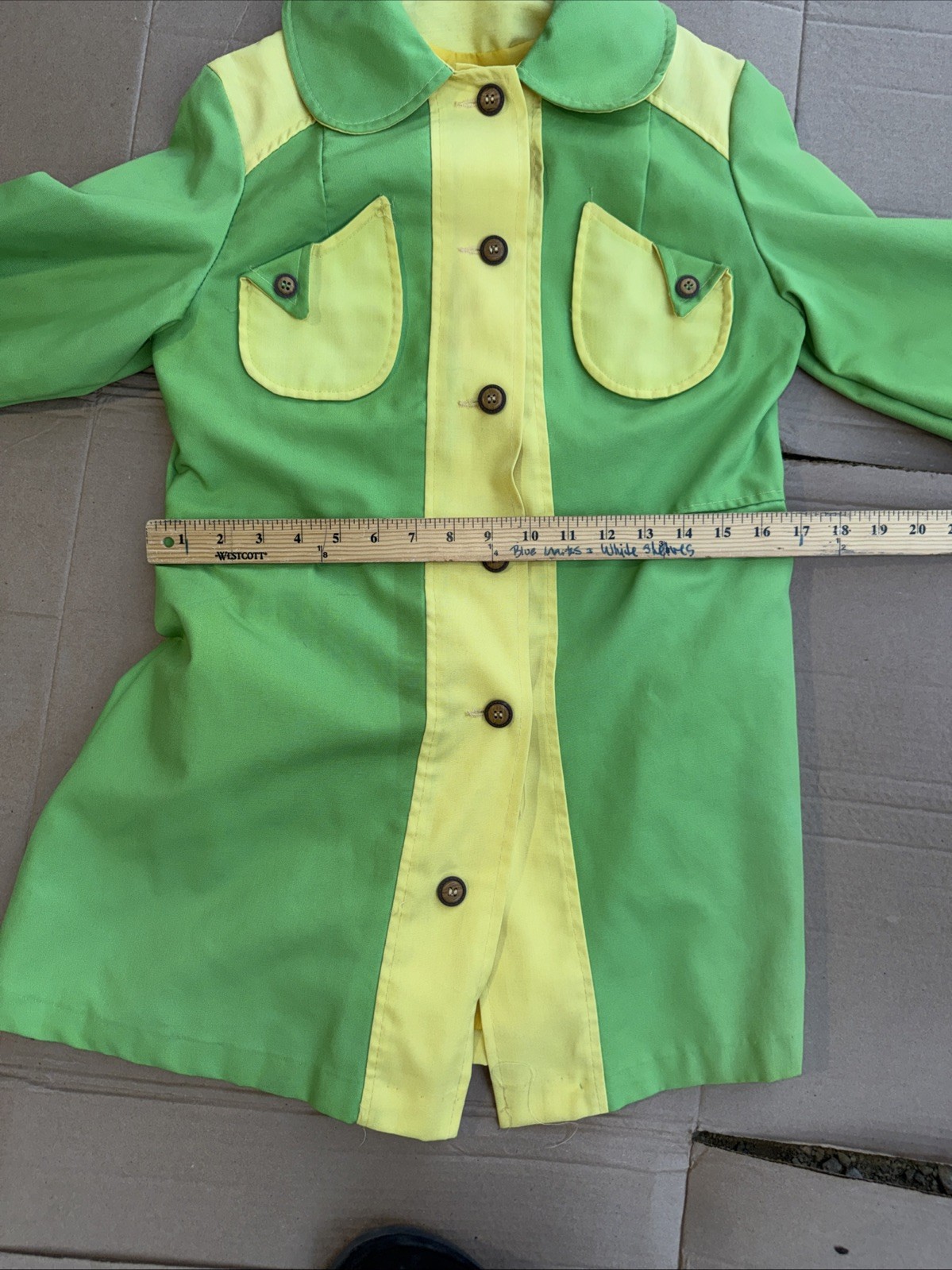 Vintage 1970’s Young Ladies Green & Yellow Jacket Coat