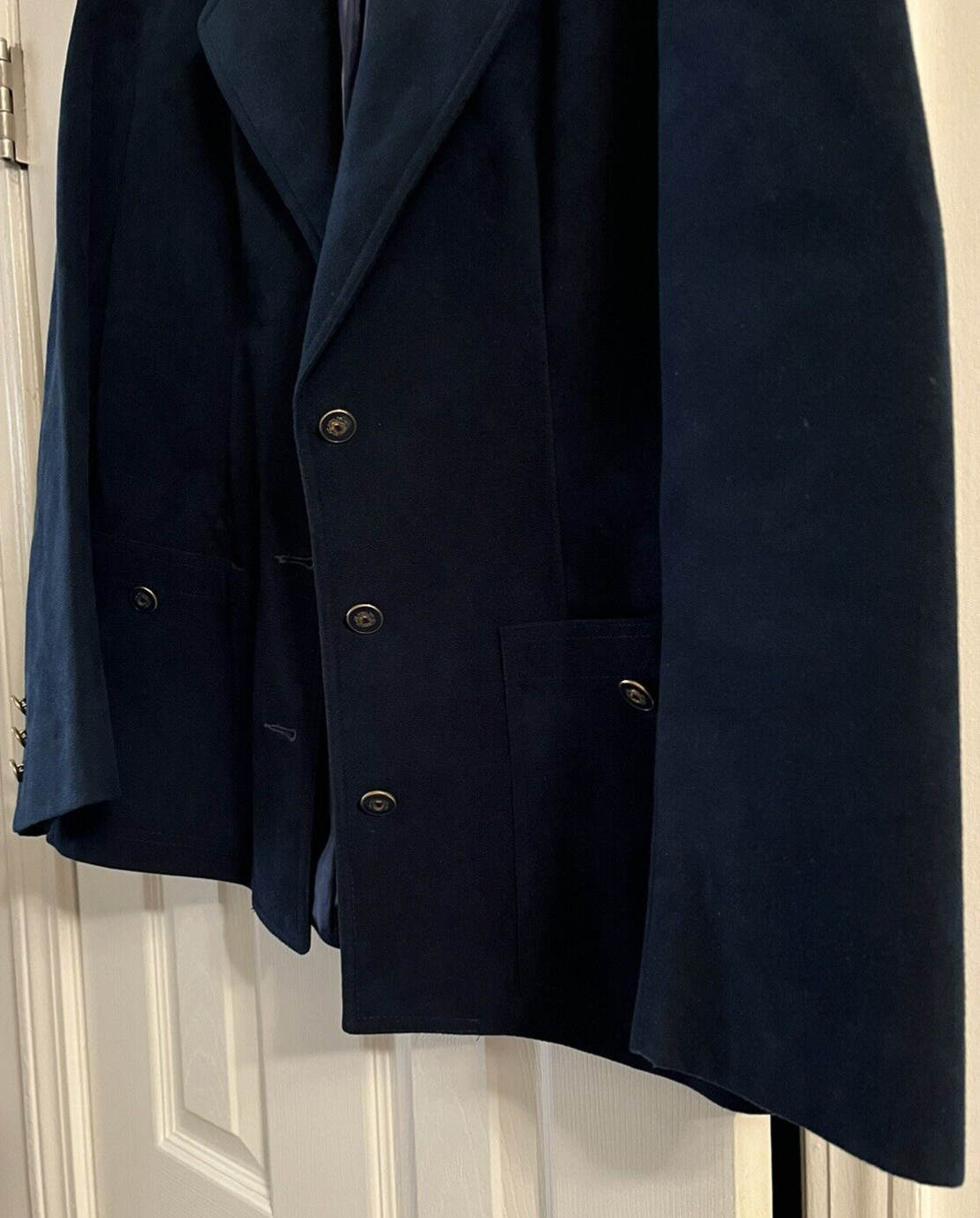 Count Romi Ultrasuede 3 Button Vintage Navy Woman’s Blazer Sz 12, Pre-Owned