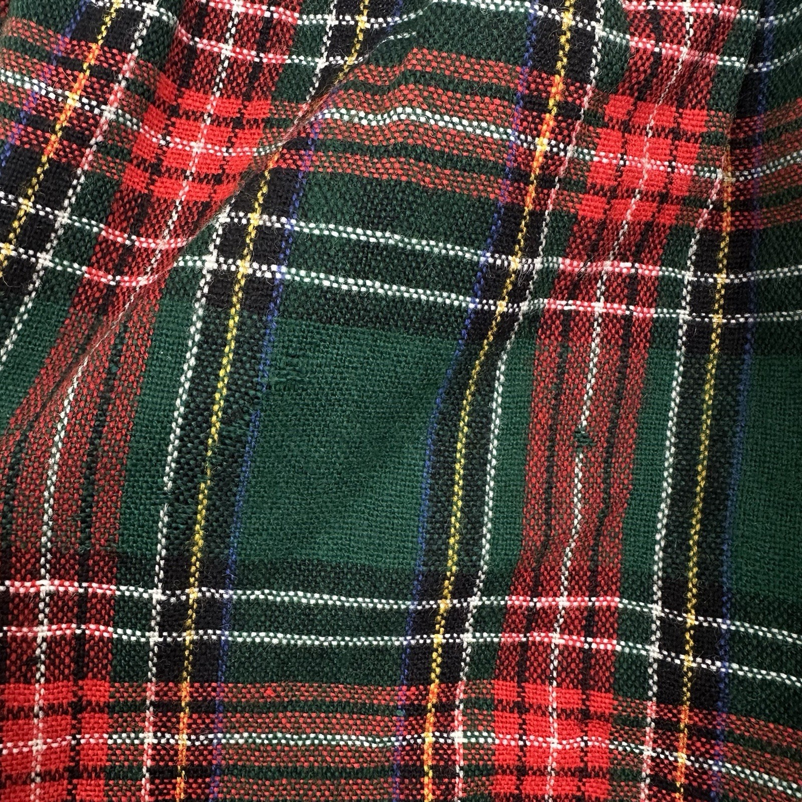 Vintage “Mountain Artisans” West VA Wool Red Green Plaid Peasant Top 70’s