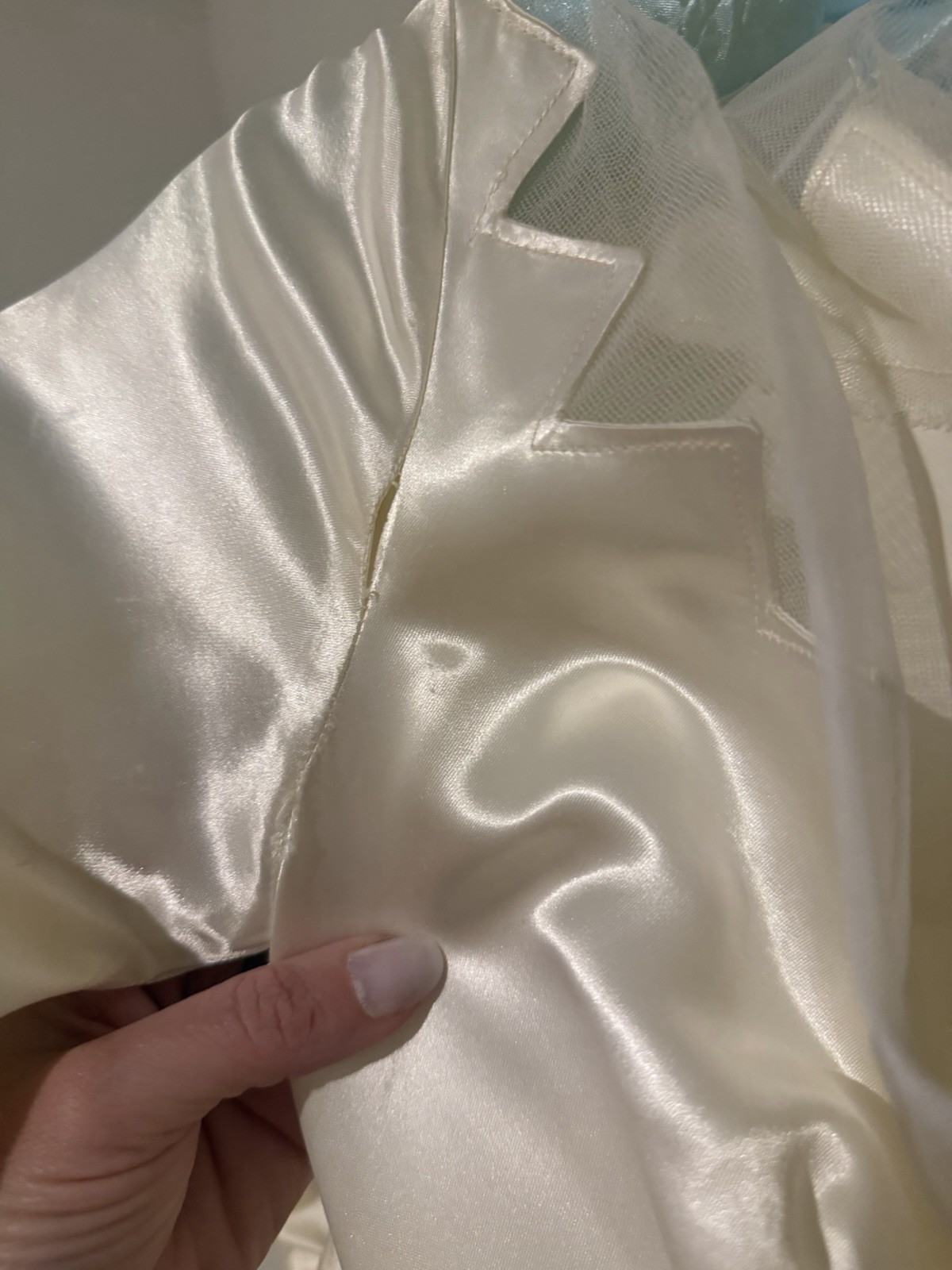 Authentic Vintage 1940s Ivory Liquid Satin Wedding Dress