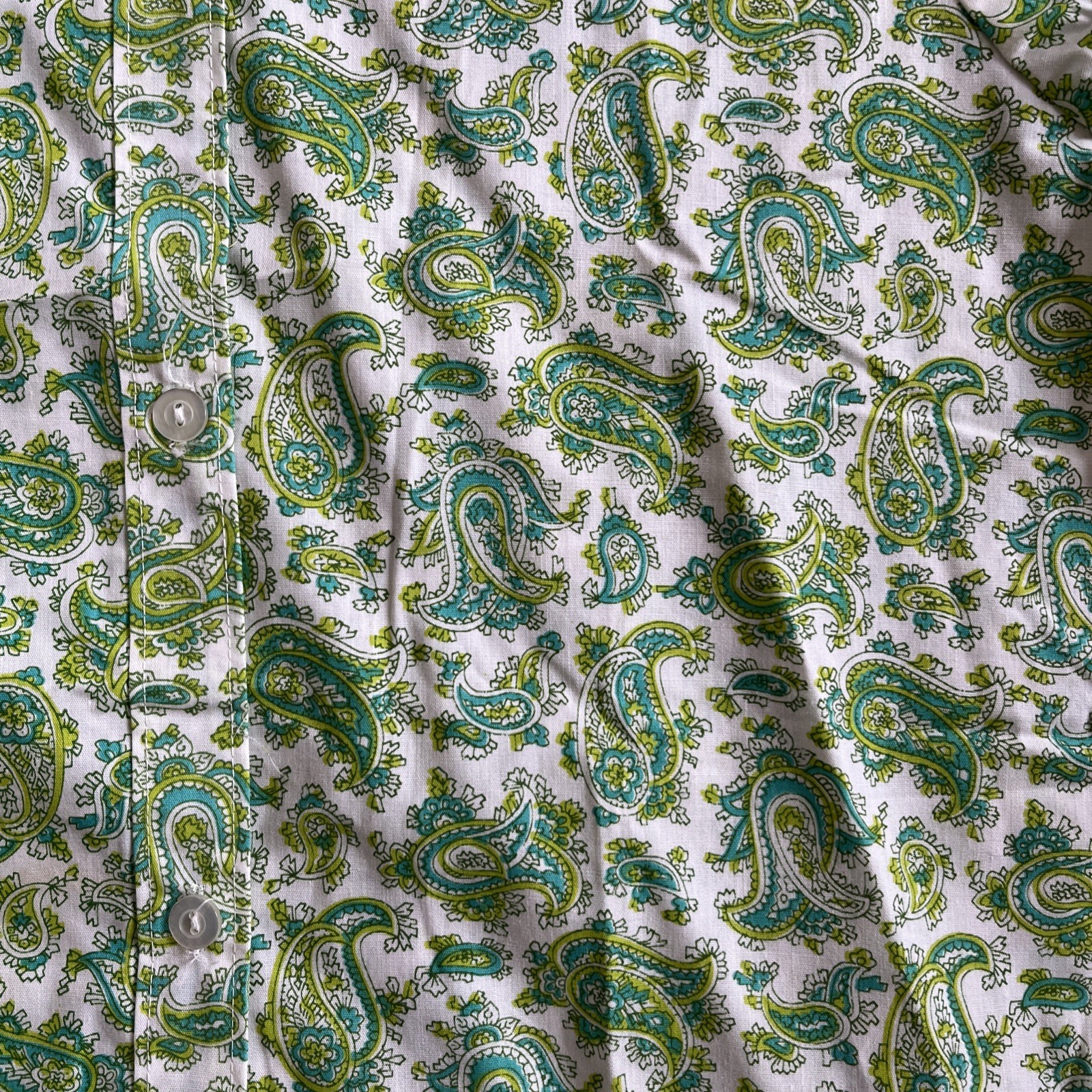 Vtg NEW KMart Ladies Paisley Print button down blouse–Size 12/32 (Very Small)