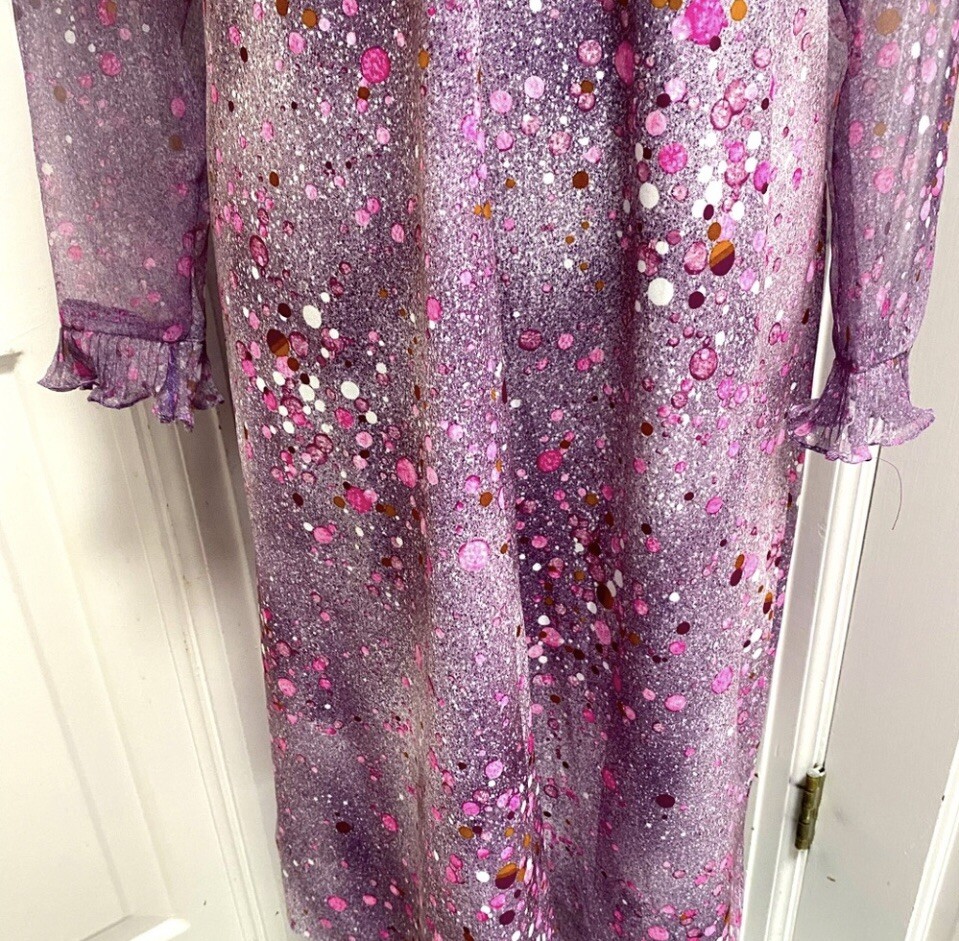 Beautiful Vintage 1970’s Umbo By Parues Feinstein Lavender Dress